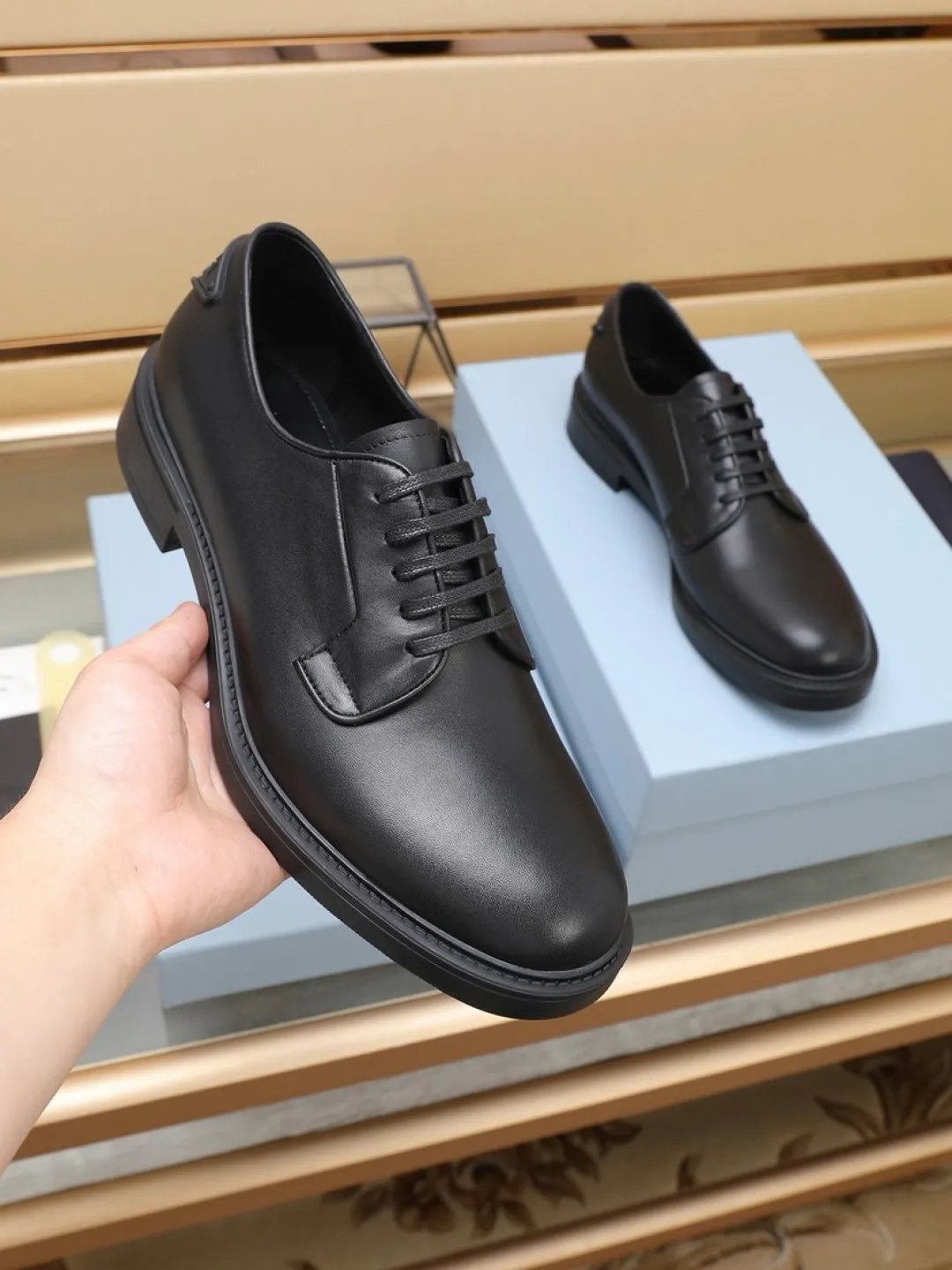 P640💰🔥《PRADA》👏Latest • High-end top brand luxury ~ purchasing agency, top quality. New fashionable business men's shoes🔜The uppers are made of original open-edge beaded cowhide➕cowhide·lining, with fine workmanship. The original stylish and soft combination wear-resistant and non-slip outsole is light and comfortable on the feet. The real thing looks better in real life. Size: 38/45